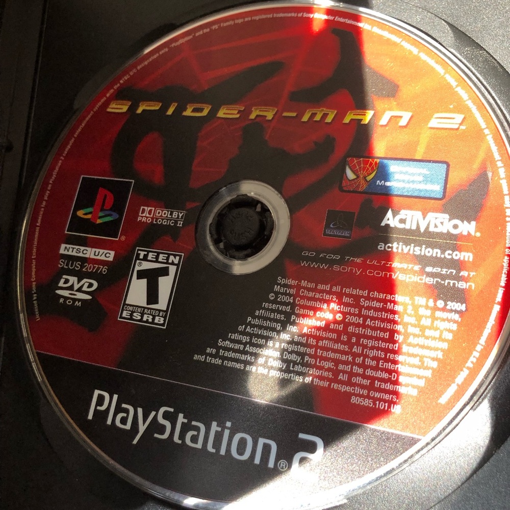 Play Station 2 Spider-Man 2 disc only